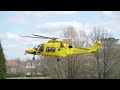 kent surrey sussex air ambulance aw169 landing and take off from edenbridge