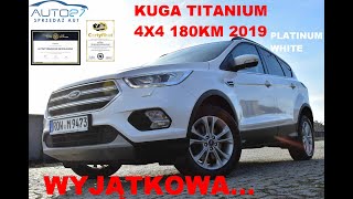 #AUTO27 - SPRZEDANY- TEST - FORD KUGA LIFT. TITANIUM 4X4. 2.0 TDCI 180KM. 2019r. PlatinumWHITE