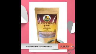 Rastaman Stew Jamaican Sarsaparilla Root Powder Organic 113 Gram - Organic Smilax Supreme Bark Te...