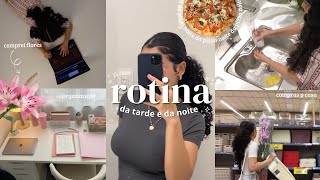 ROTINA da tarde e da noite 🌷 | shopping, vlog*, organização, compras, skin care, dia a dia