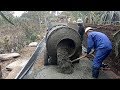 Concrete Mixer Truck Road Construction - Great Construction Worker