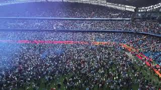 Man city fans celebration in stadium - ETIHAD