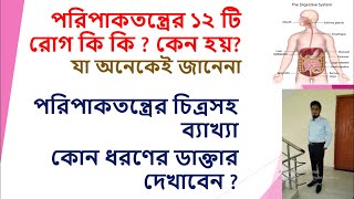 Digestive System Diseases - পরিপাকতন্ত্র / পেটের রোগগুলো কি কি ? কোন ধরণের ডাক্তার দেখাতে হবে ?