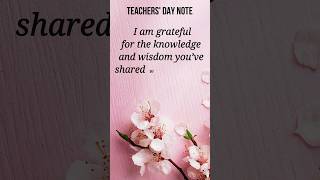 Thank You Note for Teachers | Happy Teacher' Day | Teachers Day Wishes #Shorts #happyteachersday