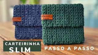 Carteira em Crochê - CARTEIRINHA SLIM - linda e fácil de fazer, vc vai amar - @MarceloNunesCroche