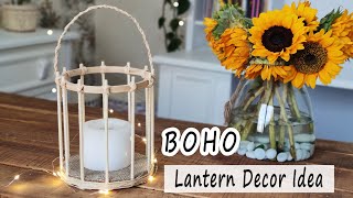 The Best DIY Boho Lantern Craft | Boho DIY Home Decor + Dollar Tree