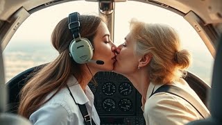 [4K] Older Women and Beautiful Pilot | Lesbian Kissing Video | Lesbian Love Video Song | LGTBQ