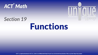 ACT Math 19. Functions