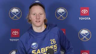 Rasmus Dahlin Postgame Interview vs Winnipeg Jets (12/14/2021)
