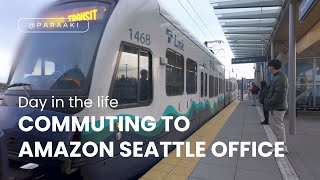 Commuting to Amazon Seattle Office 🚆 Link Light Rail | Work Day in the Life | Silent Vlog