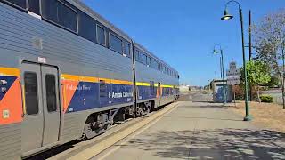 Amtrak CDTX 8301 Cab Car leading San Joaquin 712 at Berkeley Station with horn salute