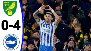 Norwich City vs Brighton (0-4) All Goals and Extended Highlights