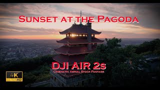 SUNSET AT THE PAGODA 4K (Cinematic Aerial Drone Stock Footage From Reading Pennsylvania DJI Air 2s)