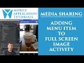 Android development tutorial sharing images application: Part 3 - Adding menu item to activity