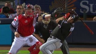 MIA@ATL: Fernandez avoids getting hit by a pitch