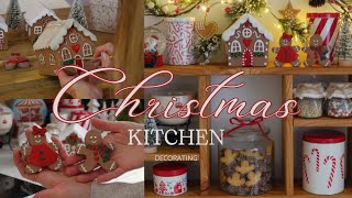 Christmas Decorating Kitchen & Cozy Christmas DIY/ Air Dry Clay Gingerbread House & Gingerbread Man