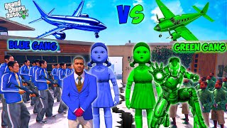 Franklin Blue Gang VS Shinchan Green Gang Upgrade Plane Challenge In GTA 5!