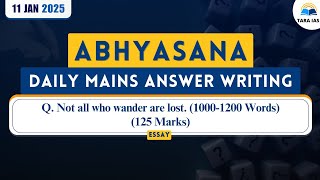 Abhyasana with #TaraIAS Daily Mains Answer Writing Practice Series for UPSC | 11-1-2025 | Essay