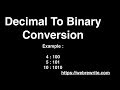 Convert Decimal Number to Binary  - Java Code
