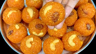 பூந்தி பொறிக்க தேவையில்லை, 2 பொருள் போதும் பேக்கரி லட்டு ரெடி😋 | Motichoor Laddu Recipe in Tamil