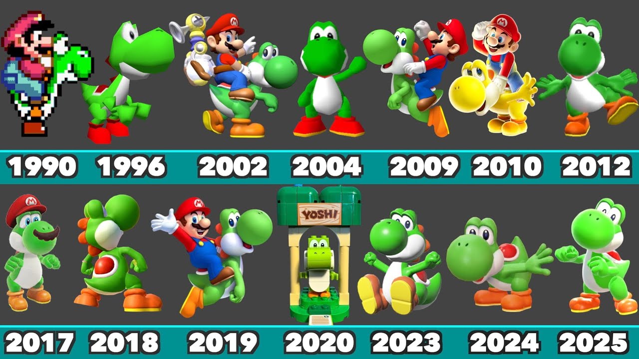 Evolution Of Yoshi In Super Mario Games And Lego 1990 2025 Youtube