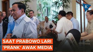 Momen Prabowo 'Prank' Mau Kabur dan Bikin Panik Wartawan