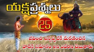 Yaksha Prashnalu - Question 25 | యక్షుడు అడిగిన యిరవై ఐదవ ప్రశ్న  || Telugu Traditions