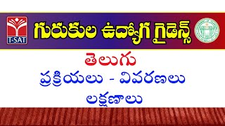 TELUGU : PRAKRIYALU - VIVARANALU - LAKSHANALU  || GURUKULA UDYOGA GUIDE || T-SAT