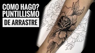 Cómo hacer puntillismo de Arrastre Tattoo Peonia Blackwork