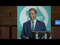 brexit party leader nigel farage launches election campaign live