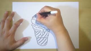 How to Draw Ice Cream In 5 Minutes Easy Step by Step For Beginners |  Drawing Tutorial