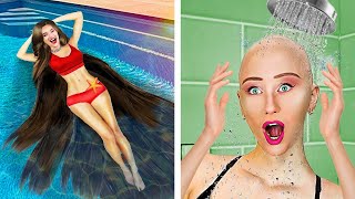 Thick Hair vs Thin Hair Problems | Funny Situations & DIY Hair Tips & Tricks By Crafty Panda