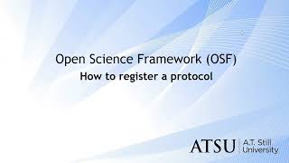 How To Register A Protocol In Osf