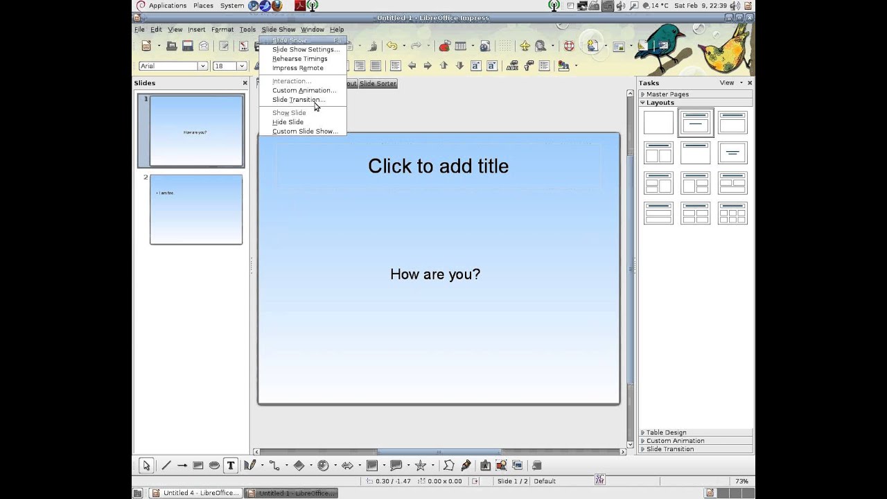 Libreoffice Impress Presentation Blacksop