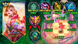 TOP GLOBAL ANGELA BEST BUILD \u0026 EMBLEM 2024🌸EZ GUIDE🔥RANK UP FAST!