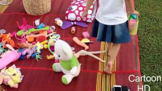 Outdoor Playground Family Fun for Kids - Kid Playing With Toy on Green Grass - Cartoon HD #12