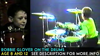 Robbie Glover playing the drums aged 8 and 12 [4K]