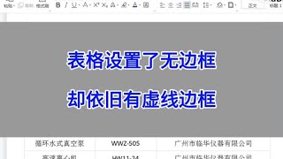 Word：表格设置了无边框，却依旧有虚线边框，怎么回事？#wps