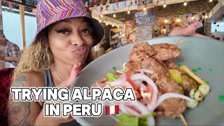 Trying Alpaca in Peru