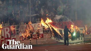 Violence and teargas forces Panathinaikos v Olympiakos derby to be abandoned