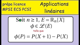 Application linéaire- IRn[X] P(X+1)+P(X)- etude de ker et Im -