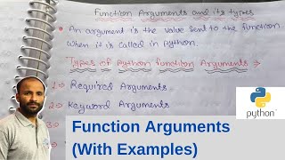 Python Function Arguments and Types with Examples #pythonprogramming