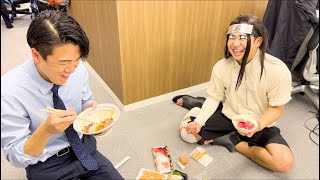 日向ネジが上司に６４合のお米を食べさせる動画。