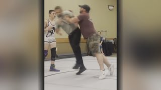 VIDEO: Man shoves referee to ground during wrestling match in Concord