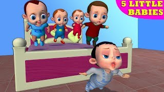 Five Little Babies Jumping On The Bed |Nursery Rhymes For Babies & Kids Songs |Emmie Songs BabyToonz