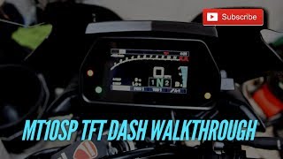 Yamaha MT10 SP TFT screen run through an menu settings