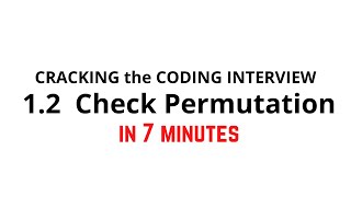1.2 Check Permutation | Cracking the Coding Interview Solution