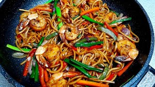 Chinese Prawn Chowmein Recipe | Prawn Noodles Recipe | Chinese Stir-Fried Noodles With Prawn