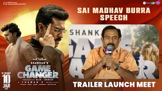 Writer Sai Madhav Burra Speech at Game Changer  Trailer Launch Event - Ram Charan | Shankar | Kiara