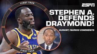 Stephen A. DEFENDS Draymond after Durant & Nurkic QUESTION his character 👀 | First Take